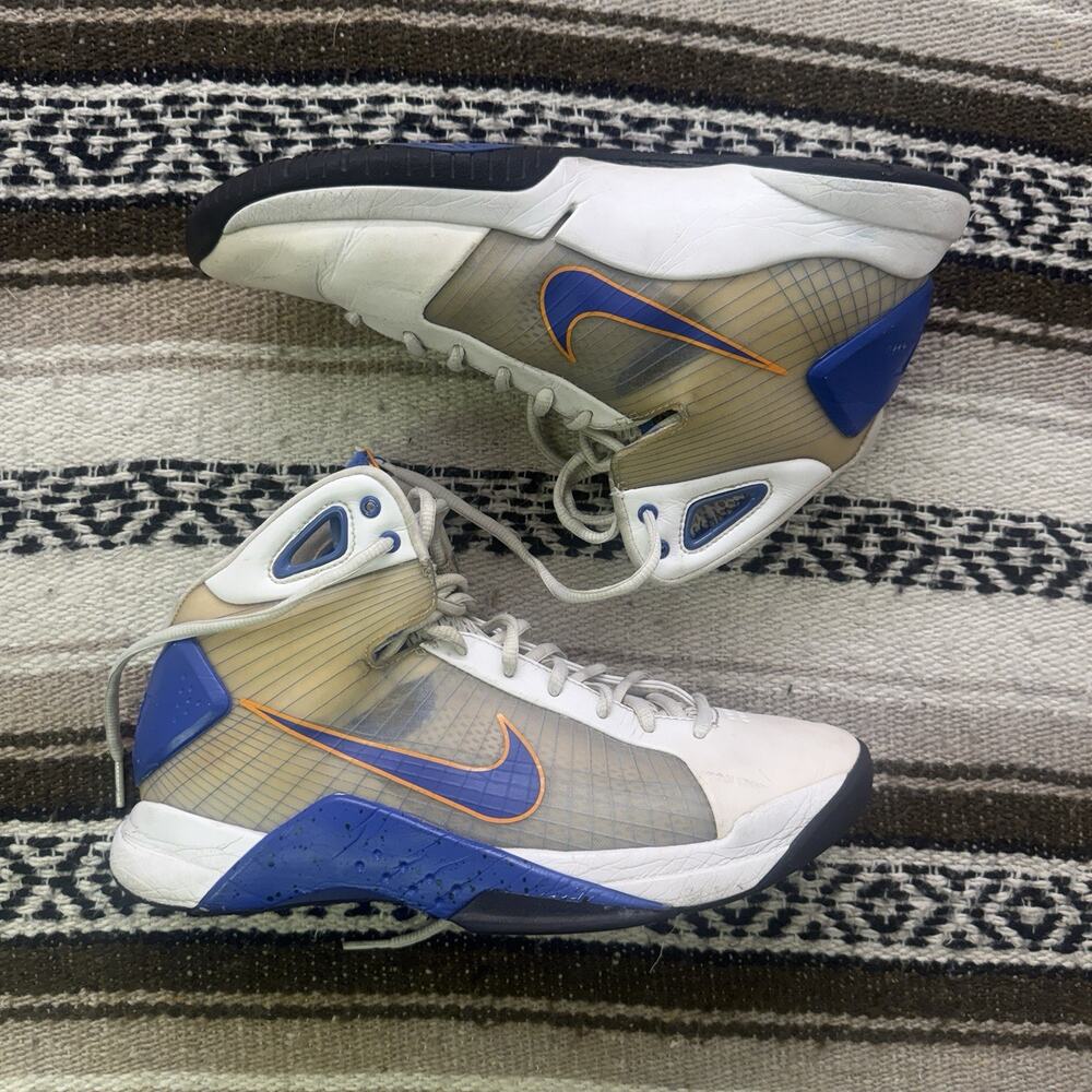 Men's Vintage Y2K 2008 Nike Hyperdunk Knicks Away White Royal Blue Orange Sz 9